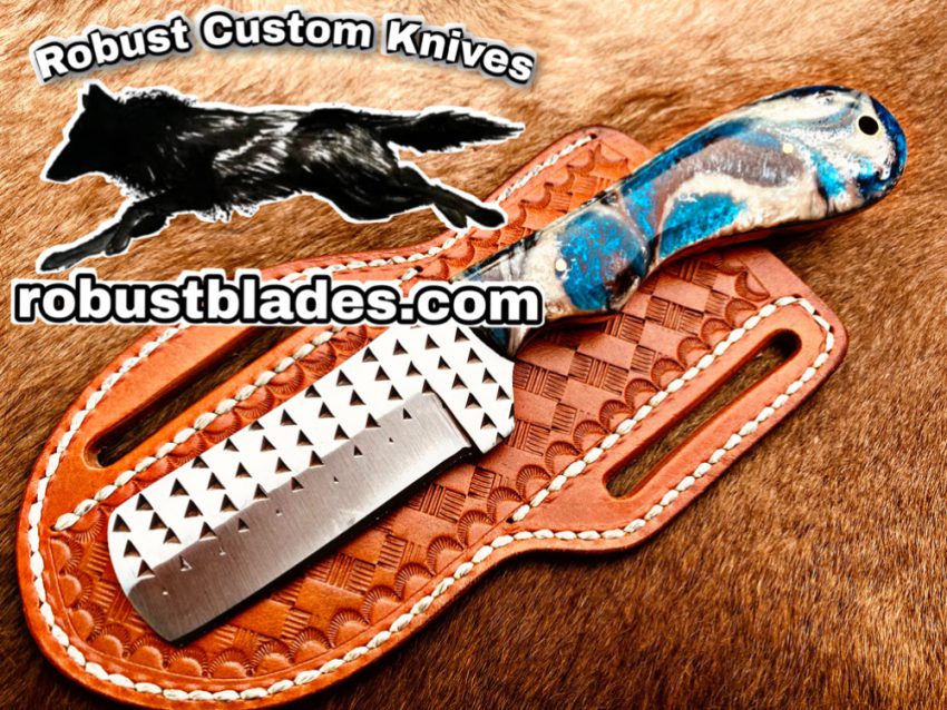 Black Smith Made Of Rasp Steel Fixed Blade Bull Cutter knife…