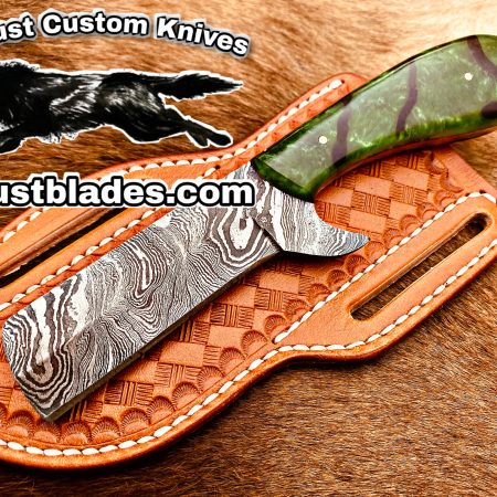 Black Smith Made Of Damascus Steel Full Tang Blade Bull Cutter Knife…