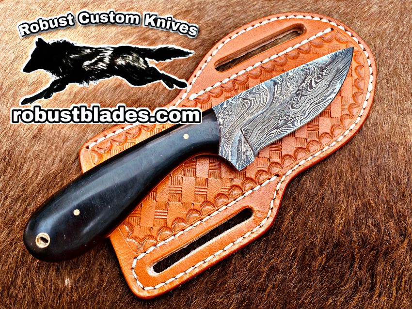 Black Smith Made Of Cowboy And Skinner Knife With Damascus Steel…