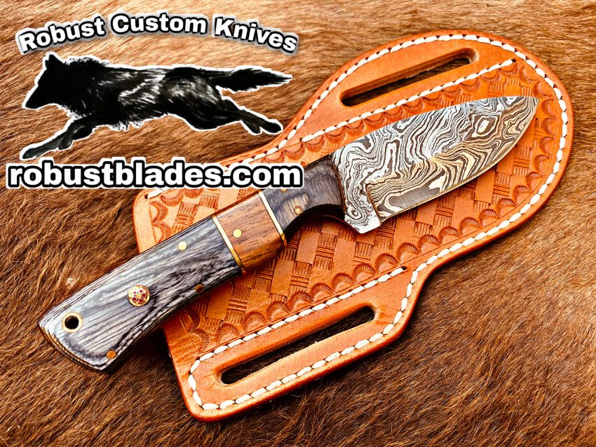 Black Smith Made Of Cowboy And Skinner Knife With Damascus Steel…