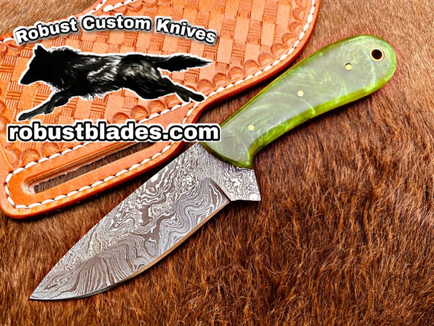 Black Smith Made Of Cowboy And Skinner Knife With Damascus Steel…