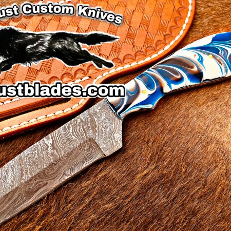 Black Smith Made Of Damascus Steel Full Tang Blade Bull Cutter Knife…