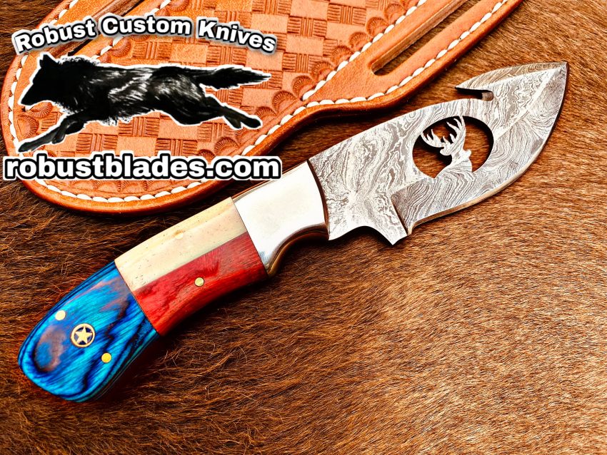 Black Smith Made Of Cowboy And Skinner Knife With Damascus Steel…