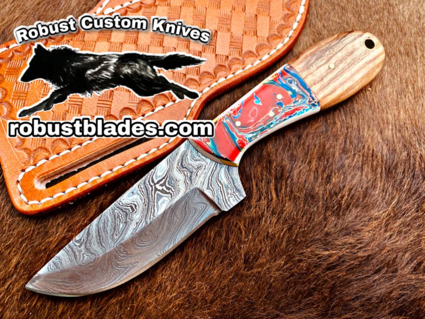 Black Smith Made Of Cowboy And Skinner Knife With Damascus Steel…