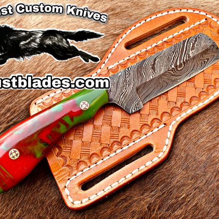 Black Smith Made Of Damascus Steel With Full Tang Blade Bull Cutter Knife…