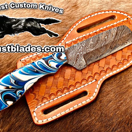 Black Smith Made Of Damascus Steel Full Tang Blade Bull Cutter Knife…