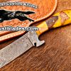 Black Smith Made Of Damascus Steel Full Tang Blade Bull Cutter Knife…