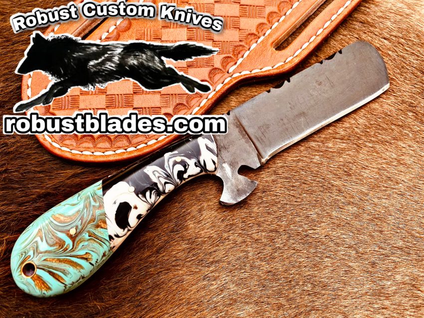 Black Smith Made Of Damascus Steel Full Tang Blade Bull Cutter Knife…