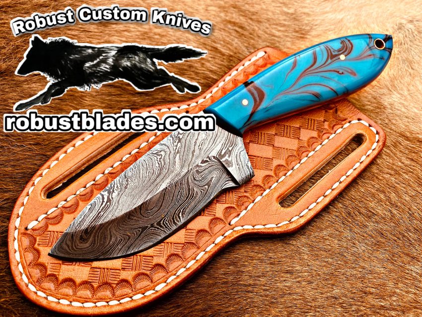 Black Smith Made Of Cowboy And Skinner Knife With Damascus Steel…