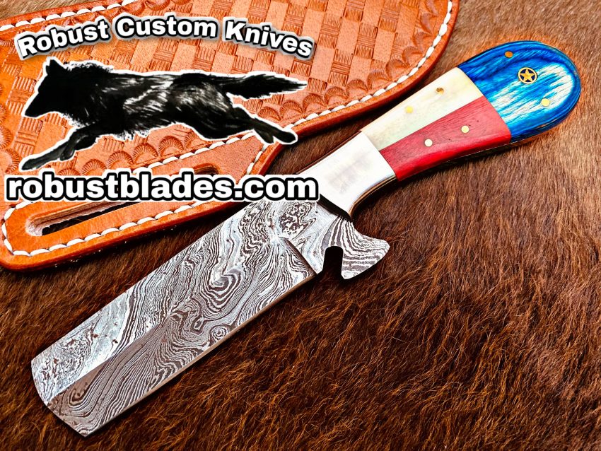 Black Smith Made Of Damascus Steel Full Tang Blade Bull Cutter Knife…