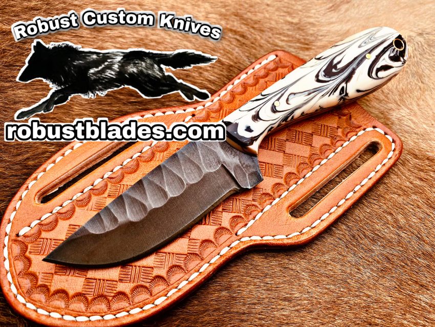 Black Smith Made Of Cowboy And Skinner Knife With Damascus Steel…