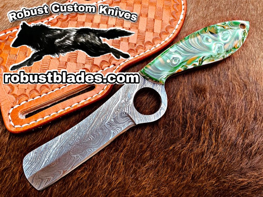 Black Smith Made Of Damascus Steel Full Tang Blade Pistol Cutter Knife…