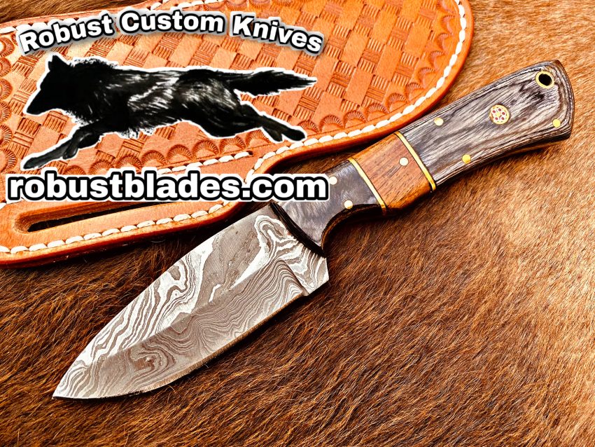 Black Smith Made Of Cowboy And Skinner Knife With Damascus Steel…