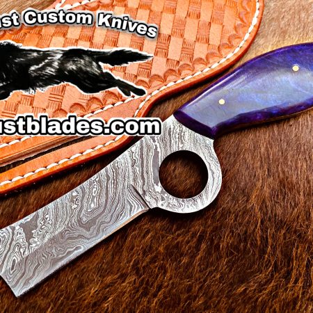 Black Smith Made Of Damascus Steel Full Tang Blade Pistol Cutter Knife…