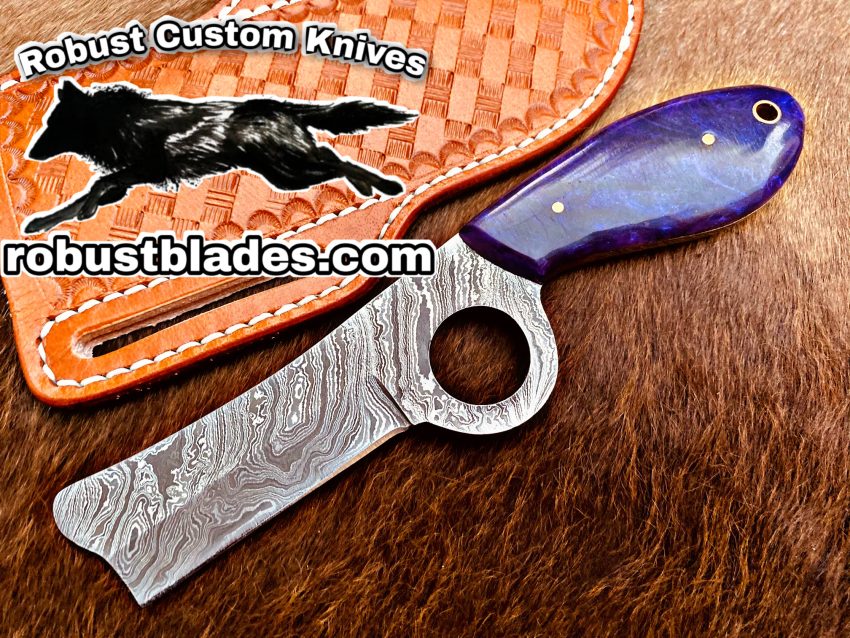 Black Smith Made Of Damascus Steel Full Tang Blade Pistol Cutter Knife…