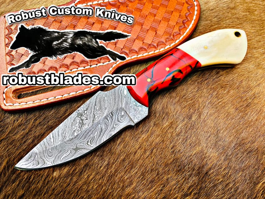 Black Smith Made Of Cowboy And Skinner Knife With Damascus Steel…