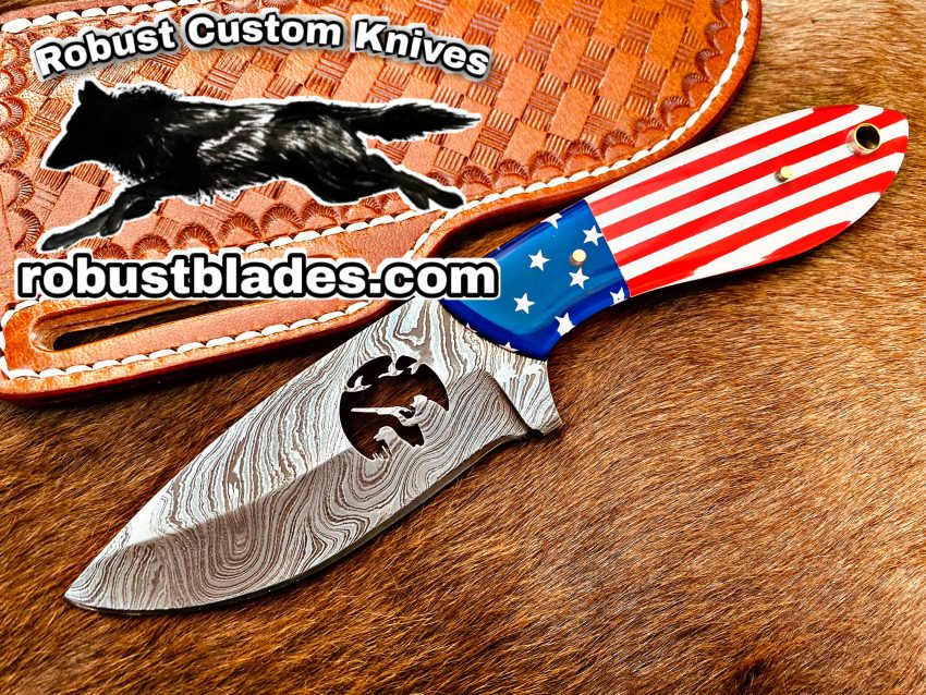 Black Smith Made Of Cowboy And Skinner Knife With Damascus Steel…