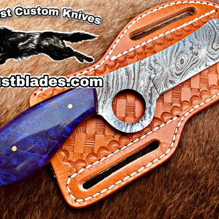 Black Smith Made Of Damascus Steel Full Tang Blade Pistol Cutter Knife…