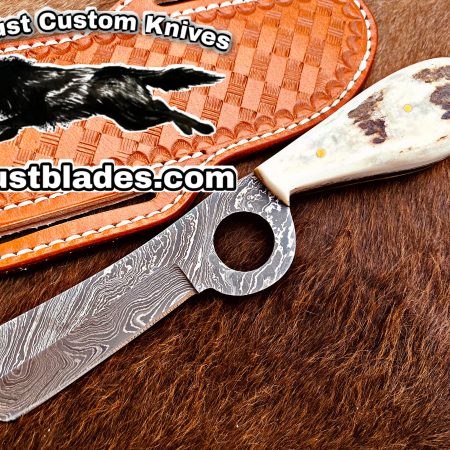 Black Smith Made Of Damascus Steel Full Tang Blade Pistol Cutter Knife…