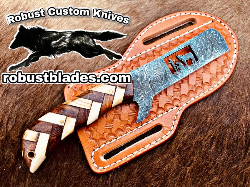 Black Smith Made Of Damascus Steel Full Tang Blade Bull Cutter Knife…