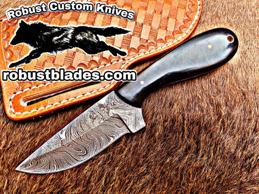 Black Smith Made Of Cowboy And Skinner Knife With Damascus Steel…