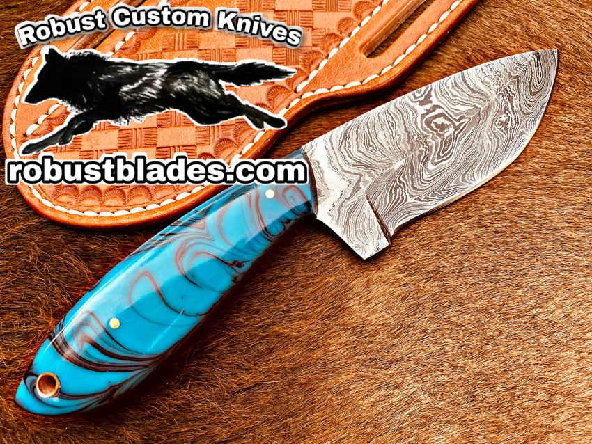 Black Smith Made Of Cowboy And Skinner Knife With Damascus Steel…