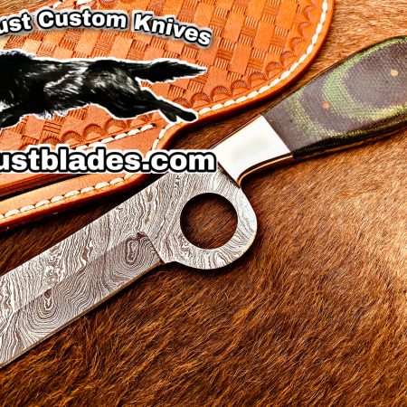 Black Smith Made Of Damascus Steel Full Tang Blade Pistol Cutter Knife…