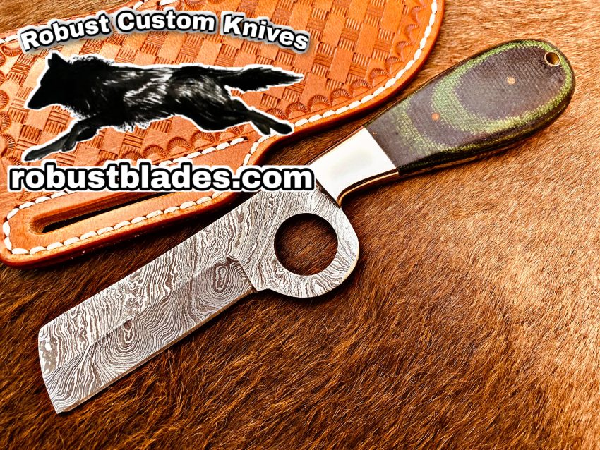 Black Smith Made Of Damascus Steel Full Tang Blade Pistol Cutter Knife…