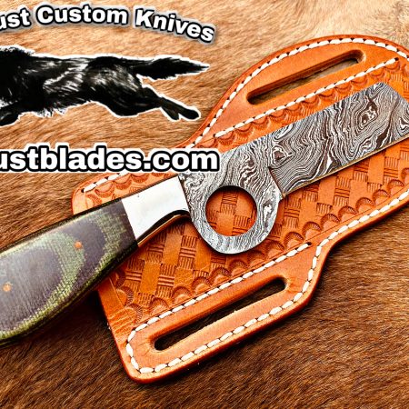 Black Smith Made Of Damascus Steel Full Tang Blade Pistol Cutter Knife…