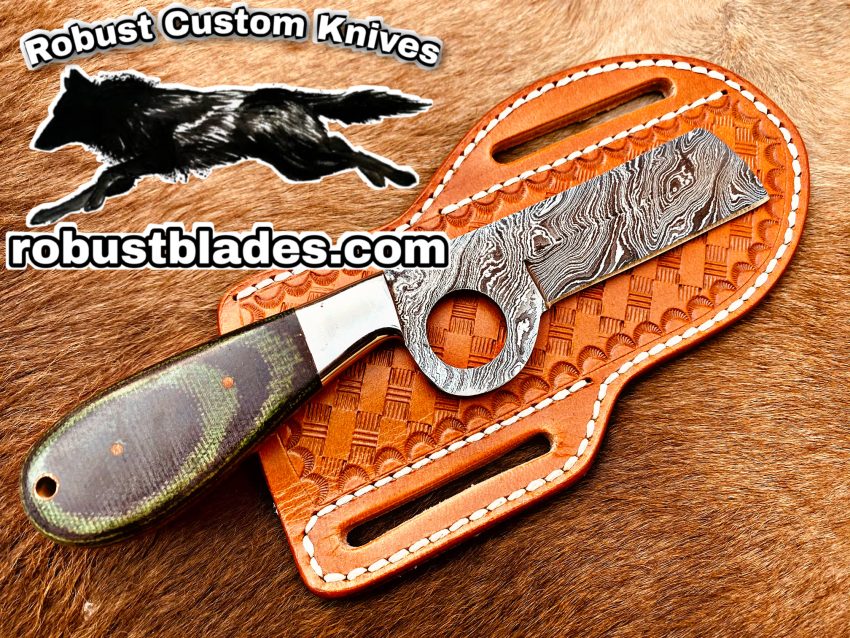 Black Smith Made Of Damascus Steel Full Tang Blade Pistol Cutter Knife…