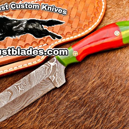 Black Smith Made Of Damascus Steel With Full Tang Blade Bull Cutter Knife…