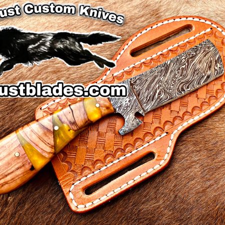 Black Smith Made Of Damascus Steel Full Tang Blade Bull Cutter Knife…