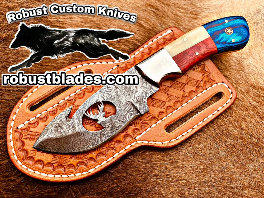 Black Smith Made Of Cowboy And Skinner Knife With Damascus Steel…