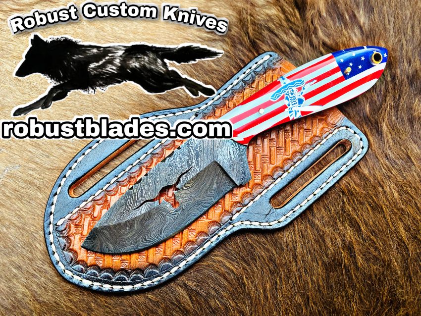 Custom Handmade Knives Black Smith Made Of Damascus Steel Full Tang Blade Bull Cutter Knife…