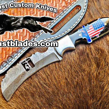 Custom Handmade Knives Black Smith Made Of Hawksbill Lineman Knife With Damascus Steel…