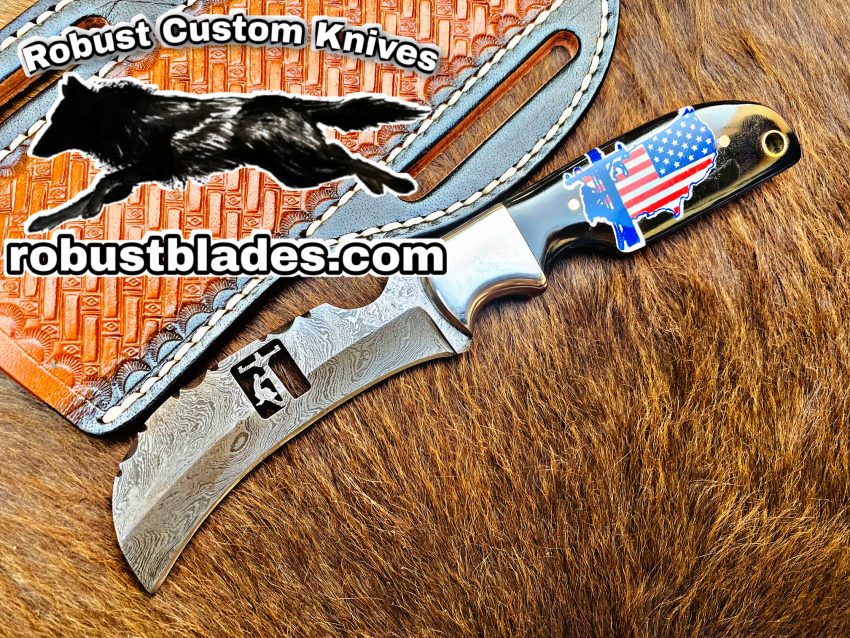 Custom Handmade Knives Black Smith Made Of Hawksbill Lineman Knife With Damascus Steel…