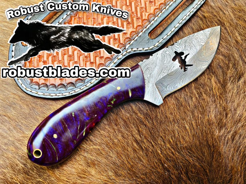 Custom Handmade Knives Black Smith Made Of Damascus Steel Full Tang Blade Bull Cutter Knife…