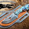 Custom Handmade Knives Black Smith Made Of Damascus Steel Full Tang Blade Bull Cutter Knife…