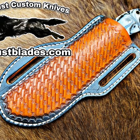 Custom Handmade Knives Black Smith Made Of Gut Hook And Skinner Knife With Damascus Steel…