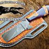 Custom Handmade Knives Black Smith Made Of Damascus Steel Full Tang Blade Bull Cutter Knife…