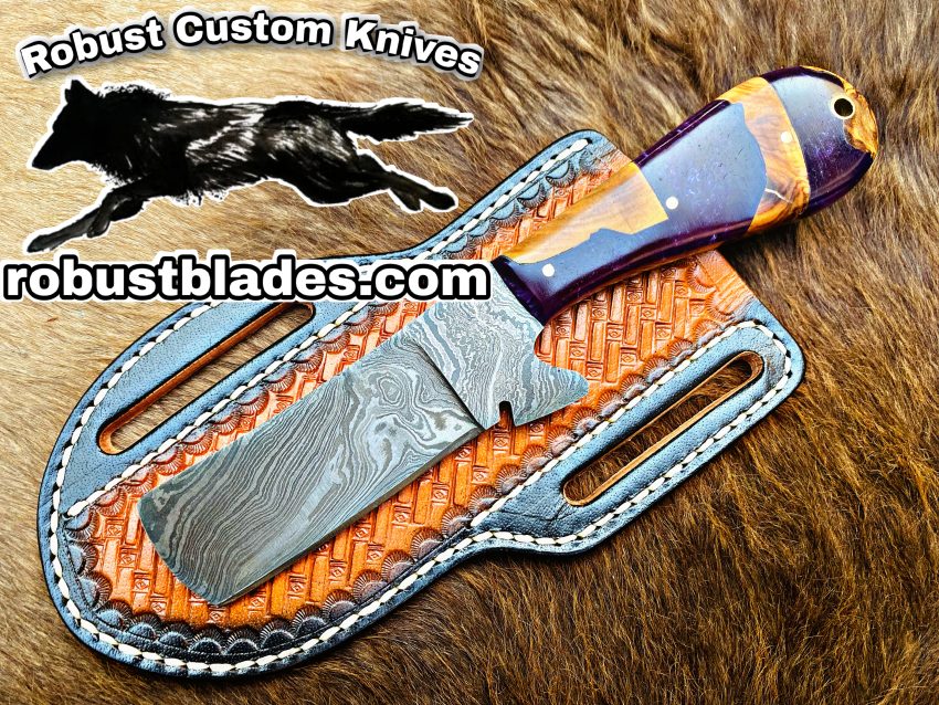 Custom Handmade Knives Black Smith Made Of Damascus Steel Full Tang Blade Bull Cutter Knife…