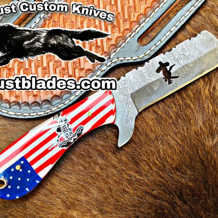 Custom Handmade Knives Black Smith Made Of Damascus Steel Full Tang Blade Bull Cutter Knives…