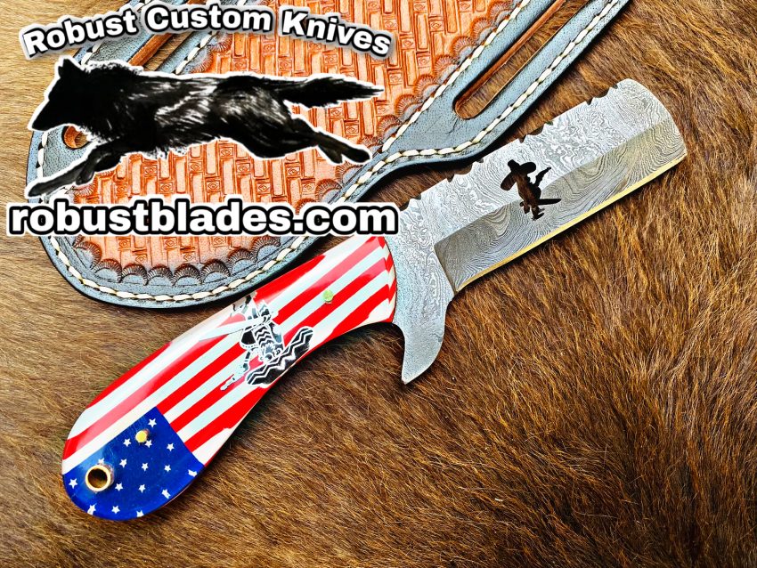 Custom Handmade Knives Black Smith Made Of Damascus Steel Full Tang Blade Bull Cutter Knives…