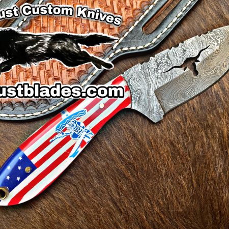 Custom Handmade Knives Black Smith Made Of Damascus Steel Full Tang Blade Bull Cutter Knife…