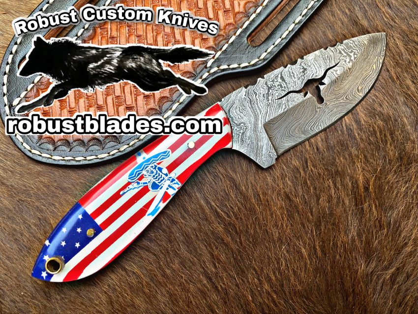 Custom Handmade Knives Black Smith Made Of Damascus Steel Full Tang Blade Bull Cutter Knife…