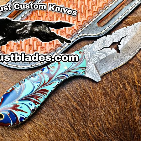 Custom Handmade Knives Black Smith Made Of Damascus Steel Full Tang Blade Bull Cutter Knife…