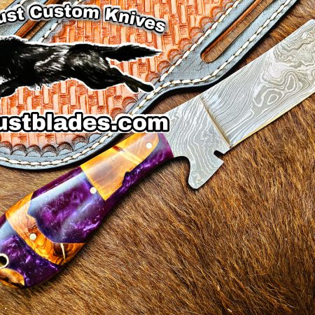 Custom Handmade Knives Black Smith Made Of Damascus Steel Full Tang Blade Bull Cutter Knife…