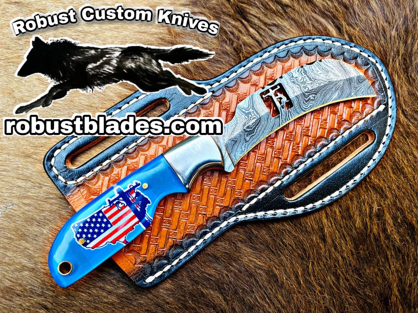 Black Smith Made Of Hawksbill Lineman Knife With Damascus Steel…