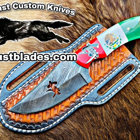 Custom Handmade Knives Black Smith Made Of Damascus Steel Full Tang Blade Bull Cutter Knife…