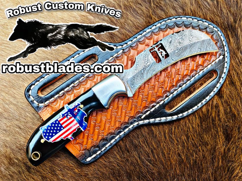 Custom Handmade Knives Black Smith Made Of Hawksbill Lineman Knife With Damascus Steel…